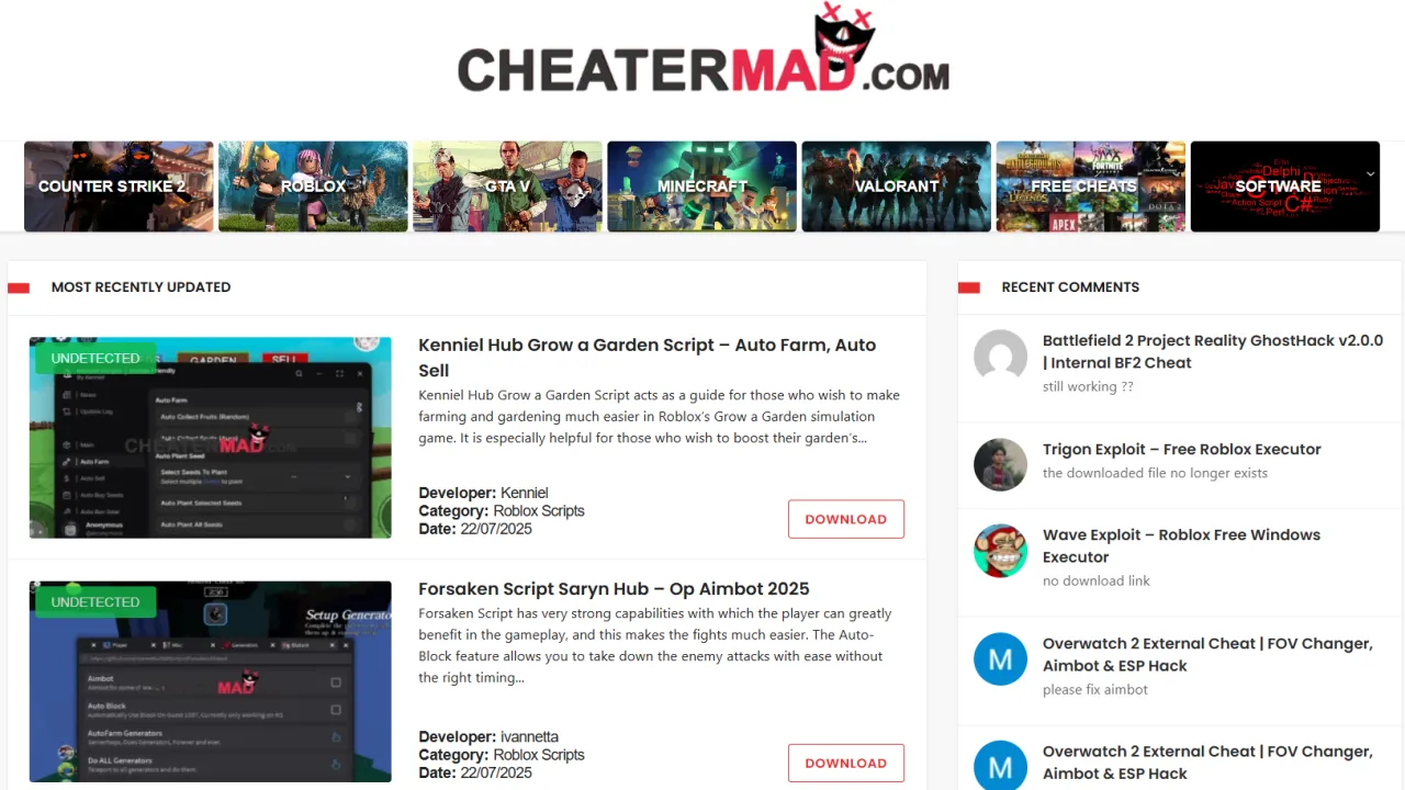 Best Free Cheats and Scripts Site: CheaterMad.com
